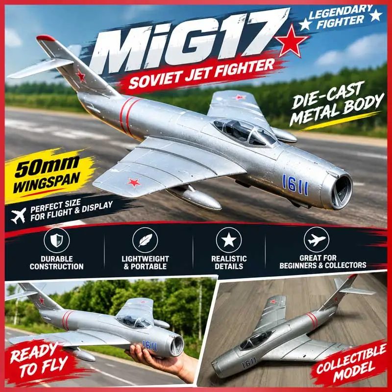 Model 8heagle Mig 17 50mm EDF, samolot zdalnie sterowany, statyczne skrzydło, myśliwiec, do celów hobbystycznych, dla dorosłych.