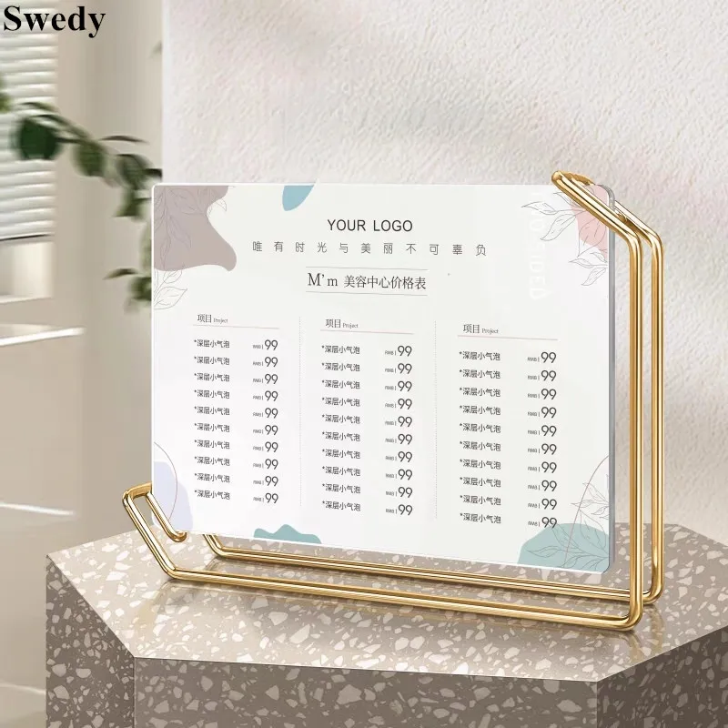 6 Inch 105x150mm Metal Wedding Baby Art Photo Picture Poster Frame Table Menu Paper Acrylic Sign Holder Display Stand