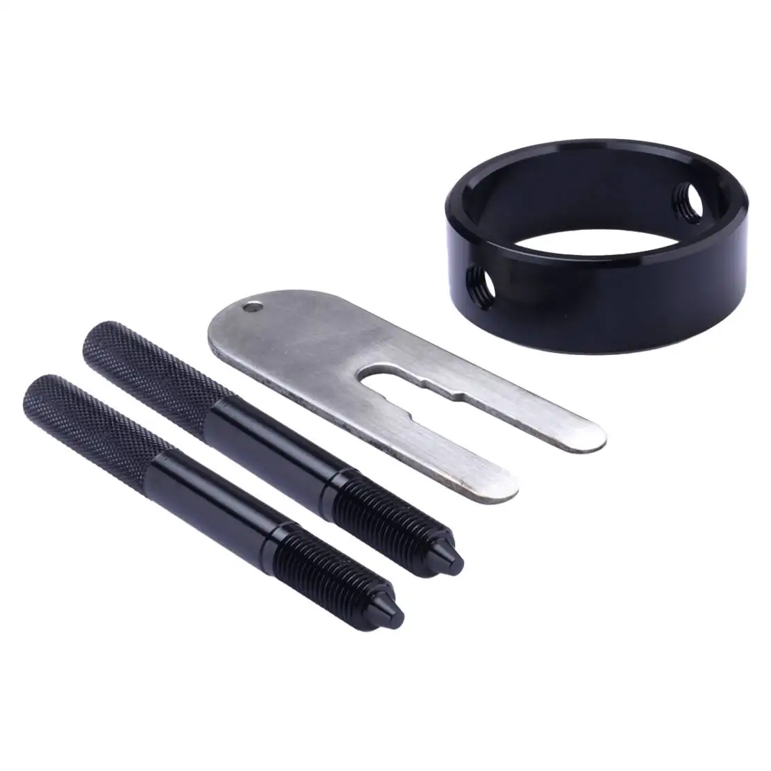 Motorcycle Aluminum Fork Spring Compressor Hand Holding Tool Bleeding Release Oil Injector Kit