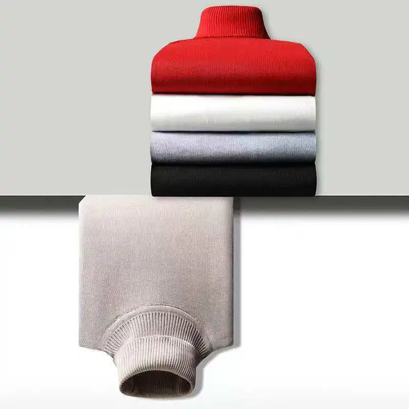 2026年秋冬メンズハイネックセーター、保温性を高めるパッド入り、快適でフィット感の良いベースレイヤーシャツ