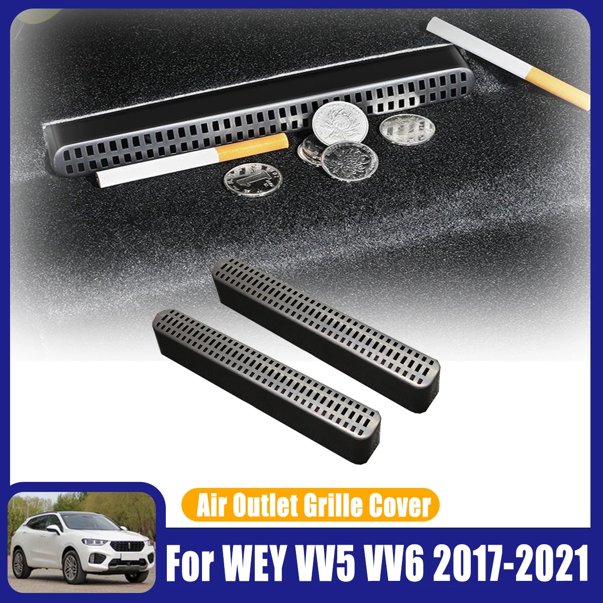 For Great Wall WEY VV5 VV6 2017-2021 2018 Car Accessories Under-Seats Air Vent Outlet Covers Protector Anti Debris Dust Mesh ABS