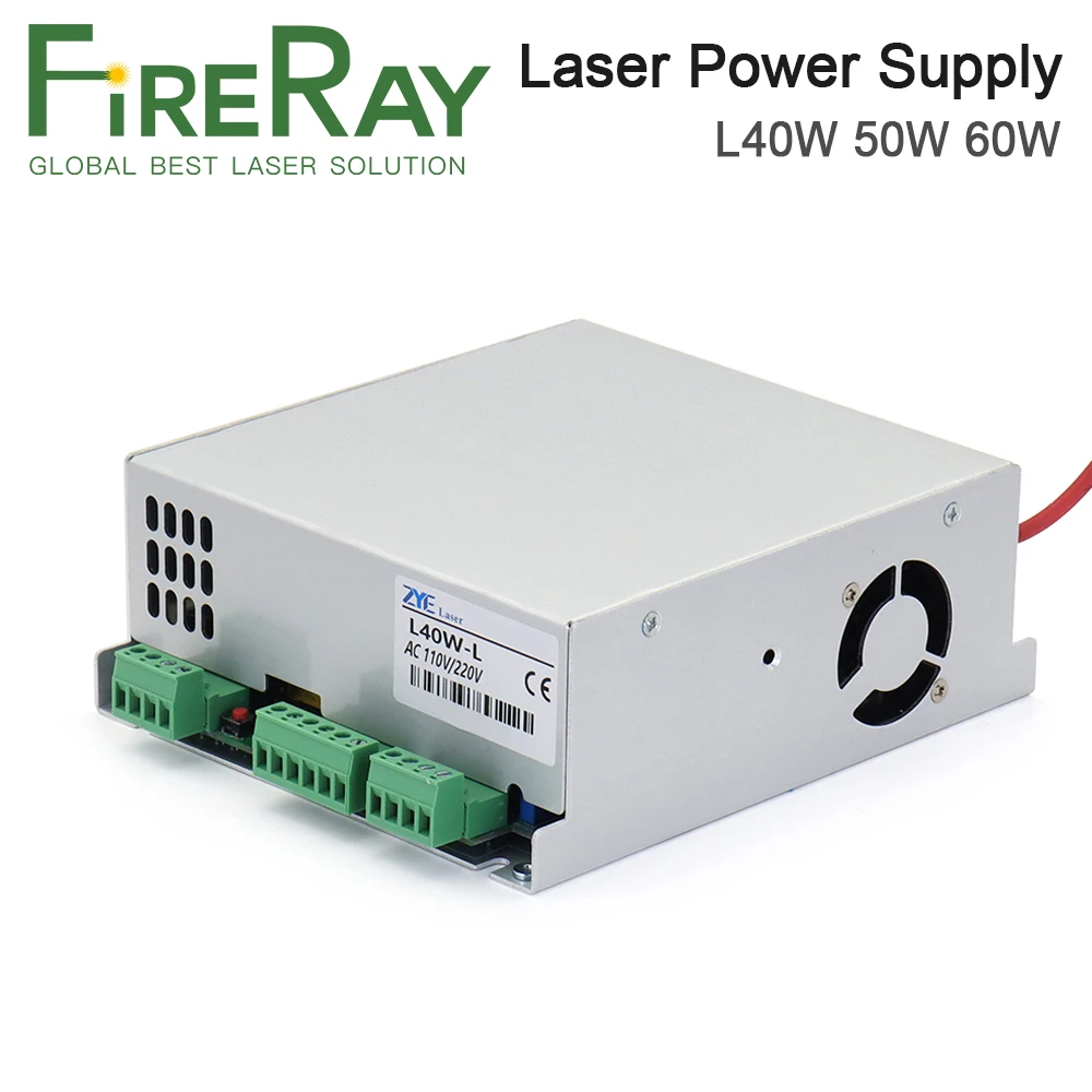 Zasilacz laserowy CO2 FireRay L40W 50W 110V/220V, zamiennik MYJG-40W do tuby laserowej CO2, wysokonapięciowa maszyna do grawerowania i cięcia.