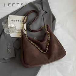 LEFTSIDE Small Solid Color Crossbody Bags Lady Shoulder Hobo Bag for Women 2024 Winter New Fashion Y2K Trend Chain Handbags