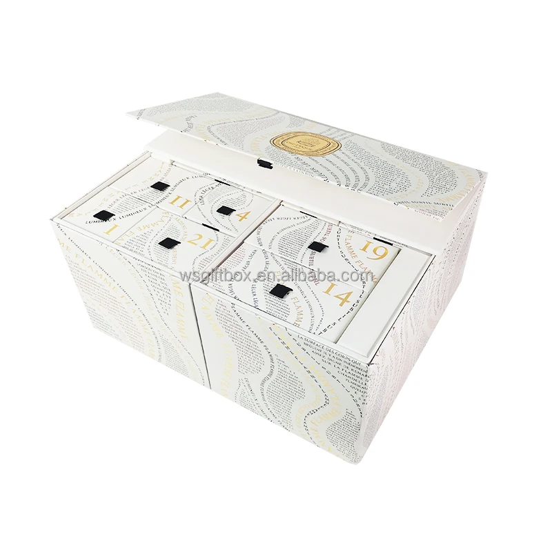 Customization.Luxury Beauty Advent Calendar Custom Design Gold Foil Embossing Magnetic Closure Premium Packaging Matt Lamination