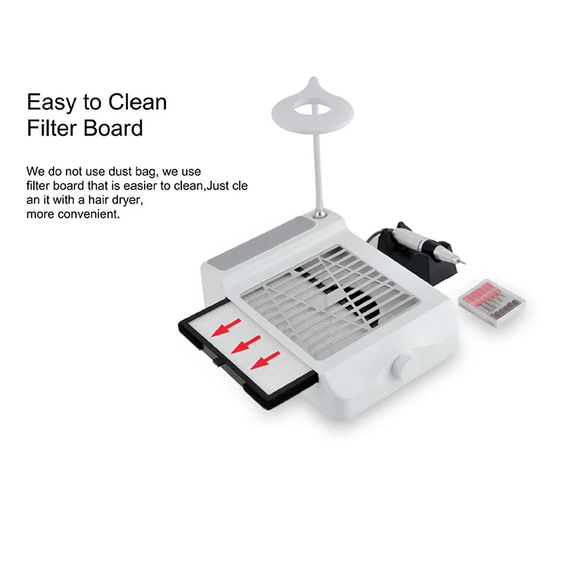 New 80W 4-in-1 Electric UV Gel Nail Polisher With Light Vacuum Cleaner 35000RPM Nail Care Tool Nail Art Salon Device