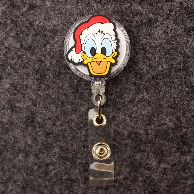 Merry Christmas Minnie Friends Mickey Style Badge Reel Nurse Workers Enfermera ID Holder Retractable Card Holder Accessory