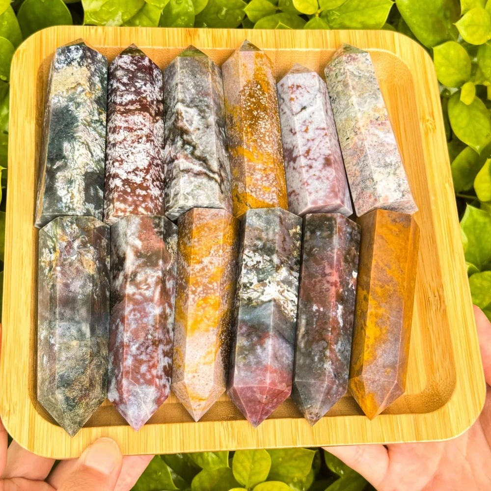 Natural Ocean Jasper Pillar, Mineral Specimen, Decorative Gemstone, Healing Crystal Gift, Home Decor, Energy and Meditation