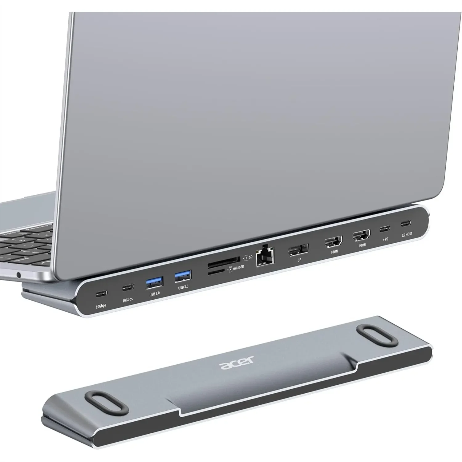 11-in-1 USB C Docking Station 3 Monitors with DP 8K + Dual HDMI 4K@60Hz, Ethernet, 10Gbps Data, 100W PD, SD/TF, Detachable Cable