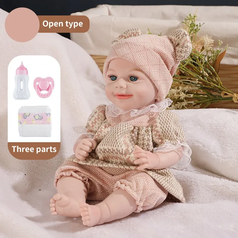 2024 New 33cm Wholesale Kids Toys Realistic Reborn Baby Doll Toys Playing Set With Bottle Diaper