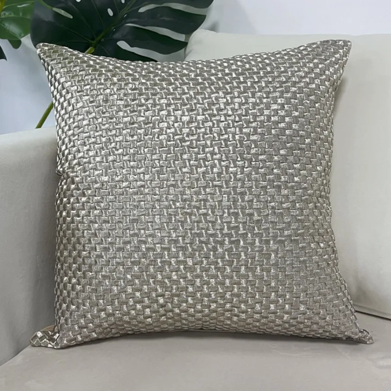 Lurex Embroidery Decorative Cushion Case High Quality Gold Silver Pillow Cover