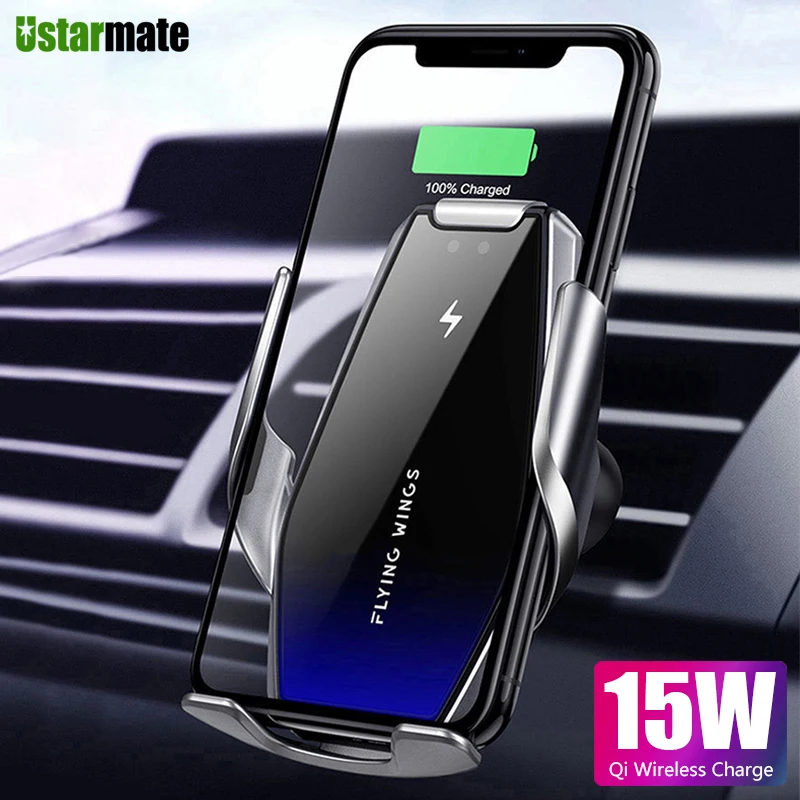 

15W Car Wireless Charger Auto Fast Charger Wireless Car Charger Phone Holder Fast Charge For iphone 12 13 Huawei Samsung Xiaomi