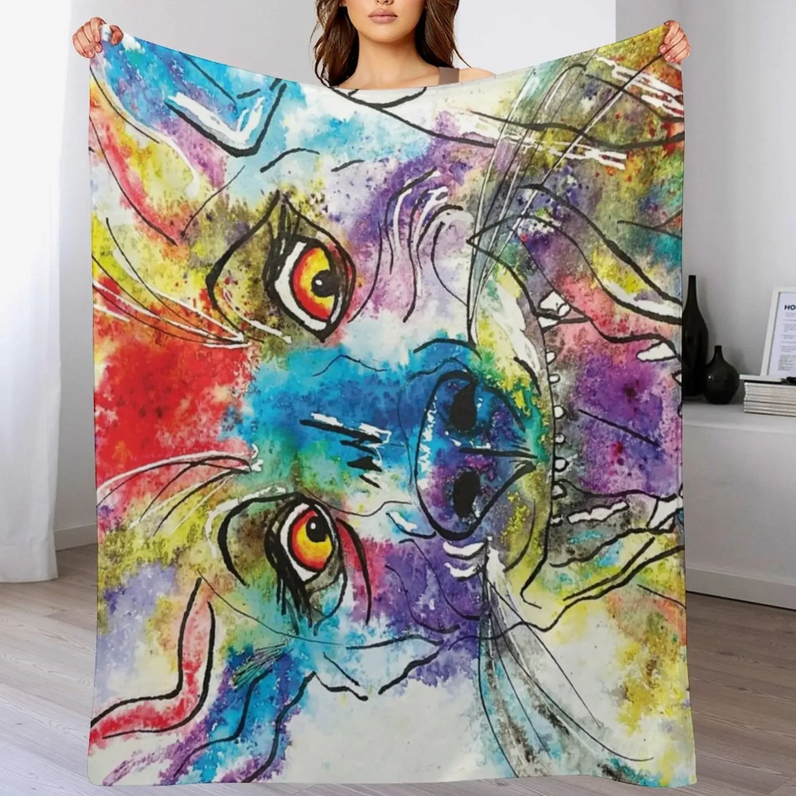 Kooky Kreatures 'Dylan: The Green Dog' Caricature Print — Art by Paquita Throw Blanket Manta de felpa suave y acogedora para sofá