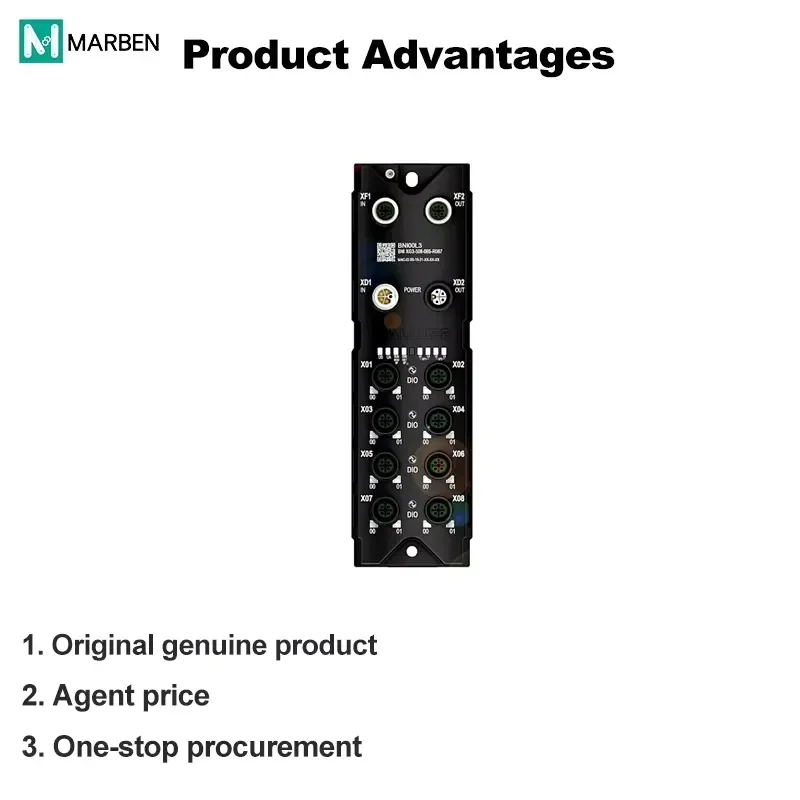 BNI00L3 PROFINET IO Fieldbus Module 8 M12 5Pin Ports 16DI/16DO PNP 2A/Channel IP67 24VDC Metal Housing