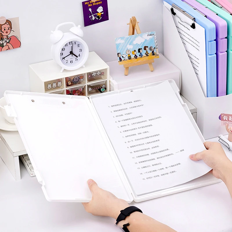 Imagem -03 - Grande Capacidade a4 Clipboards File Folder Box Sturdy Plate Clip Design Multifuncional para Armazenamento Eficiente de Papel para Estudantes