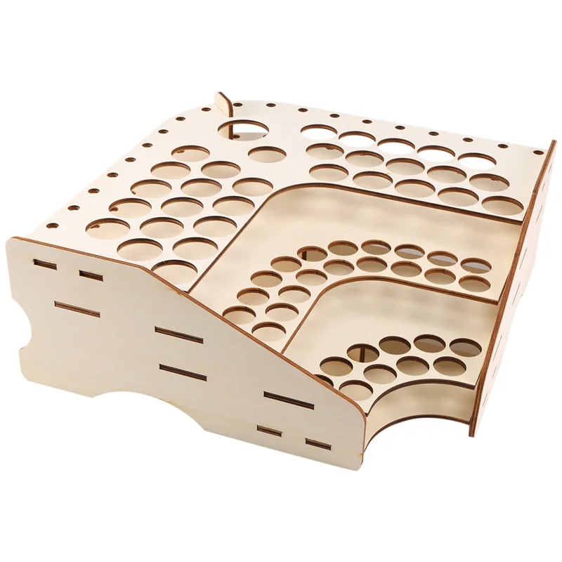

New!!81 Hole Wooden Pigment Bottle Storage Organizer Color Paint Ink Brush Stand Rack Modular Holder School
