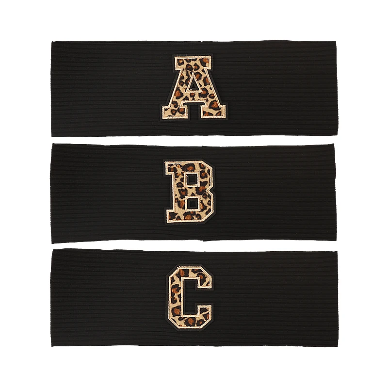 Woman Leopard Print Letters Knitted Striped Headbands Ribbed Soft Casual Cotton Head Wrap For Ladies Boho Hair Bands Accessories