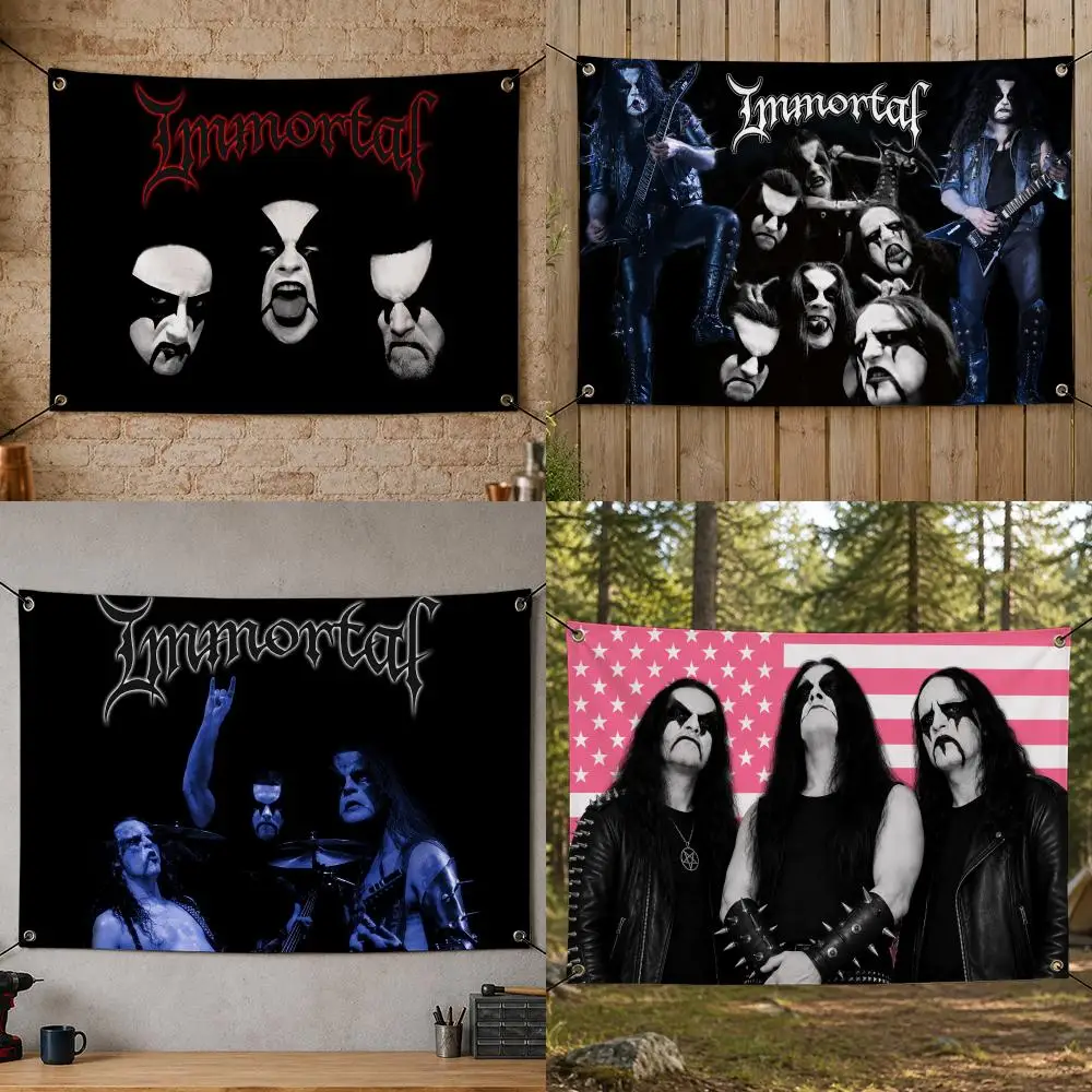 Band Norwegian Black Metal Classic I-Immortal Flags Flag Banner for Bedroom Dorm Party Home Living Room Game Room Gift