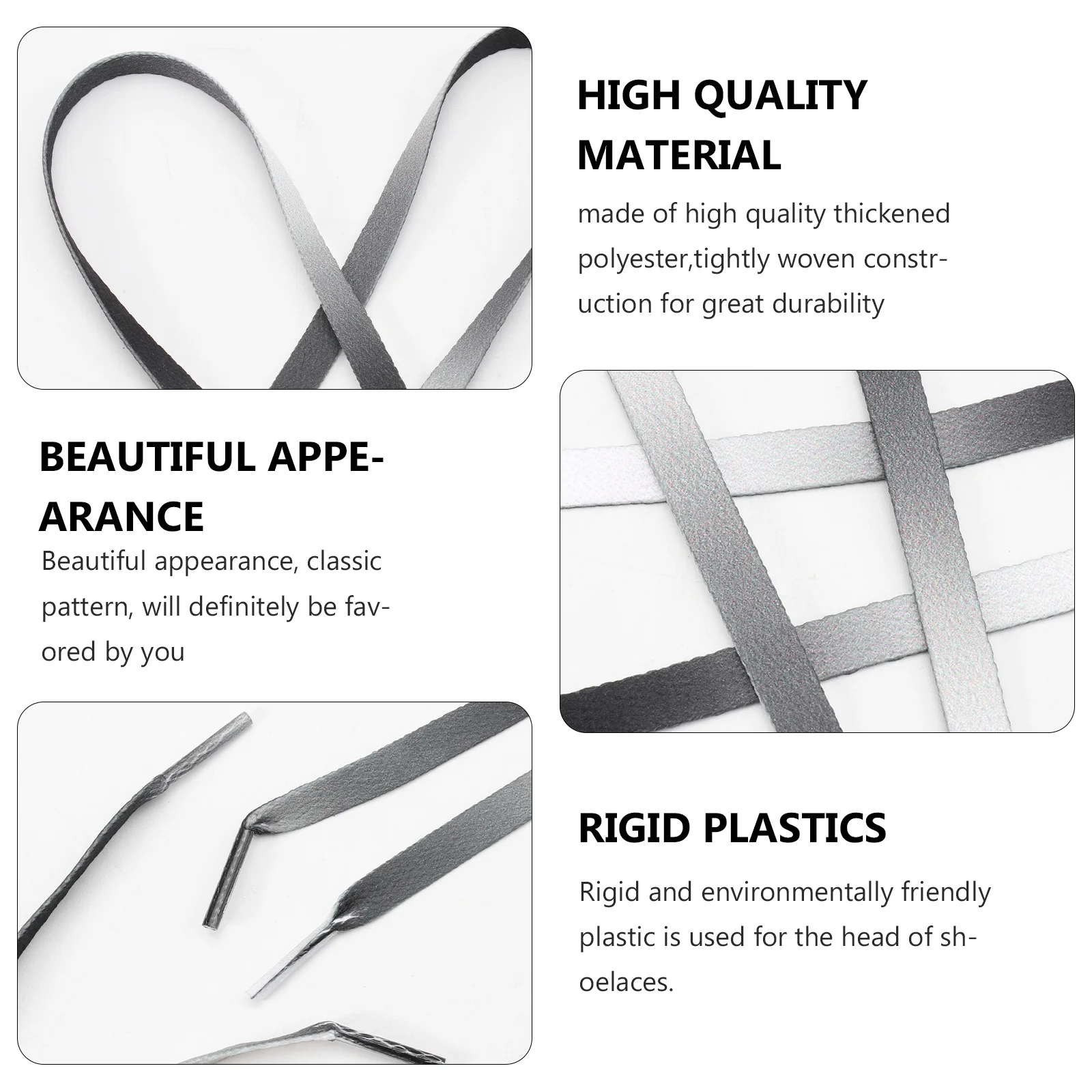 

1Pair Elastic Flat Shoelaces Black Gradient Pattern Gradient Color Universal for Sneakers Athletic Shoes Boots