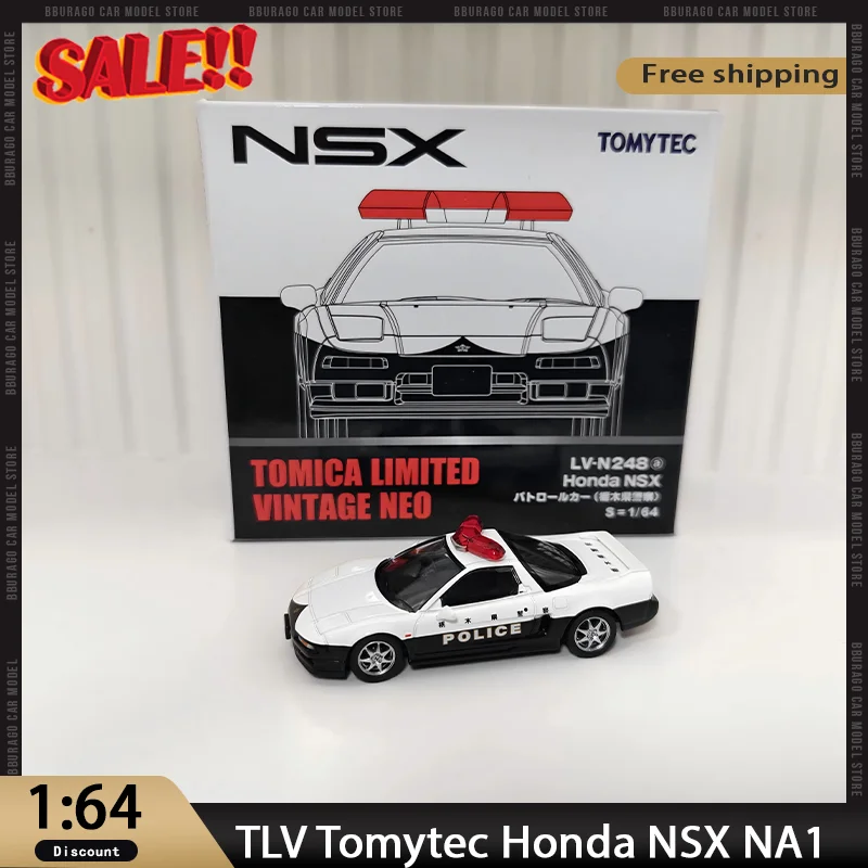 

TLV Tomytec 1:64 Scale Honda NSX NA1 Police Car Toy Diecast Model N194a Collectible Vehicle with Light Pattern Japanese Police