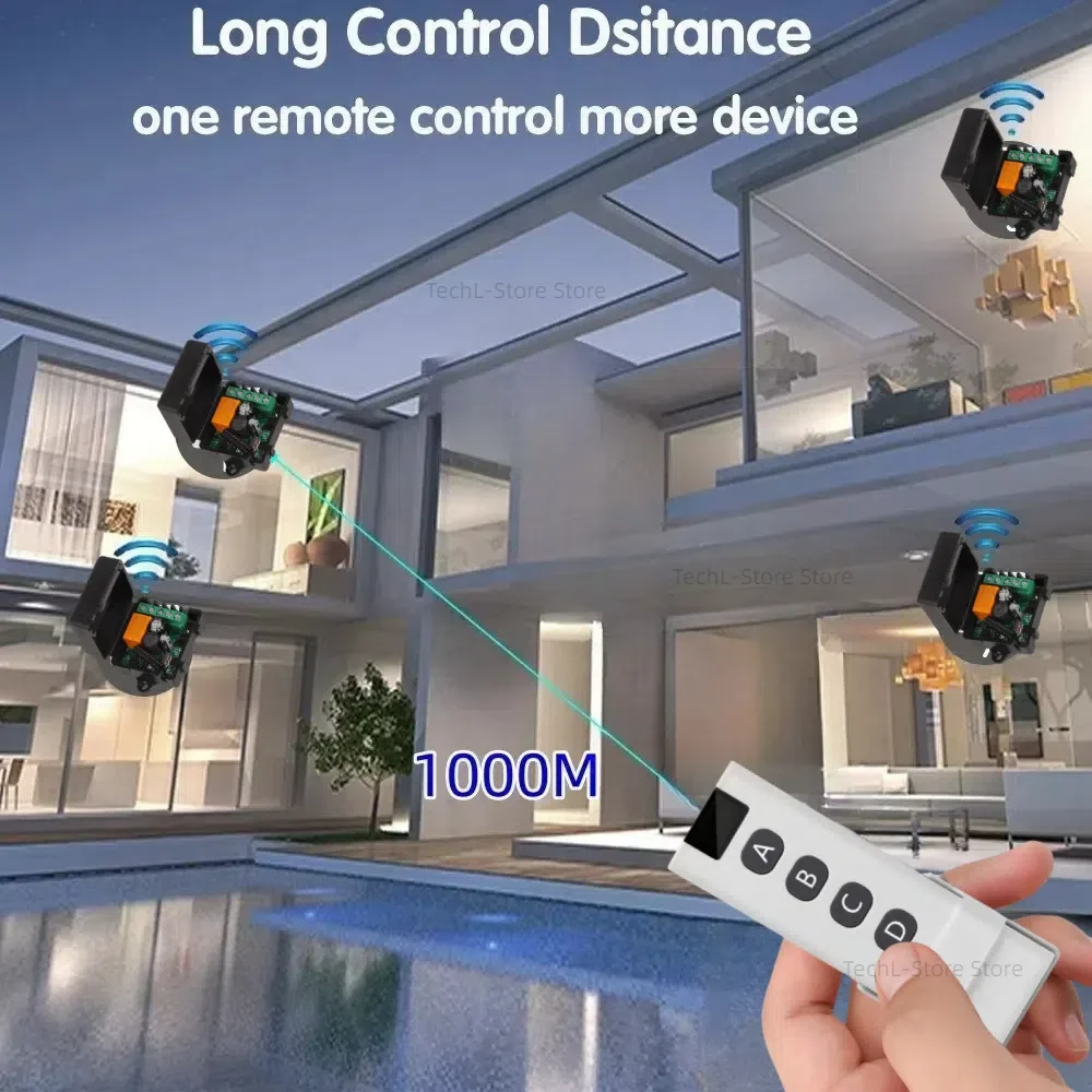 433 МГц беспроводной пульт дистанционного управления DC 12 В 24 В 36 В 1CH модуль релейного приемника RF передатчик 4CH кнопка обучения пульт дистанционного управления