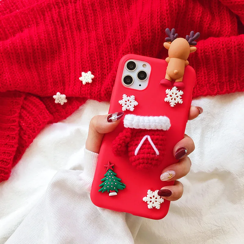 Christmas Tree Santa Case for Xiaomi Redmi Note 13 11 10 12 Pro 5G 8 9 12s 4G 9s 10s 11s TPU Phone Cover Cases Snowflake Glove