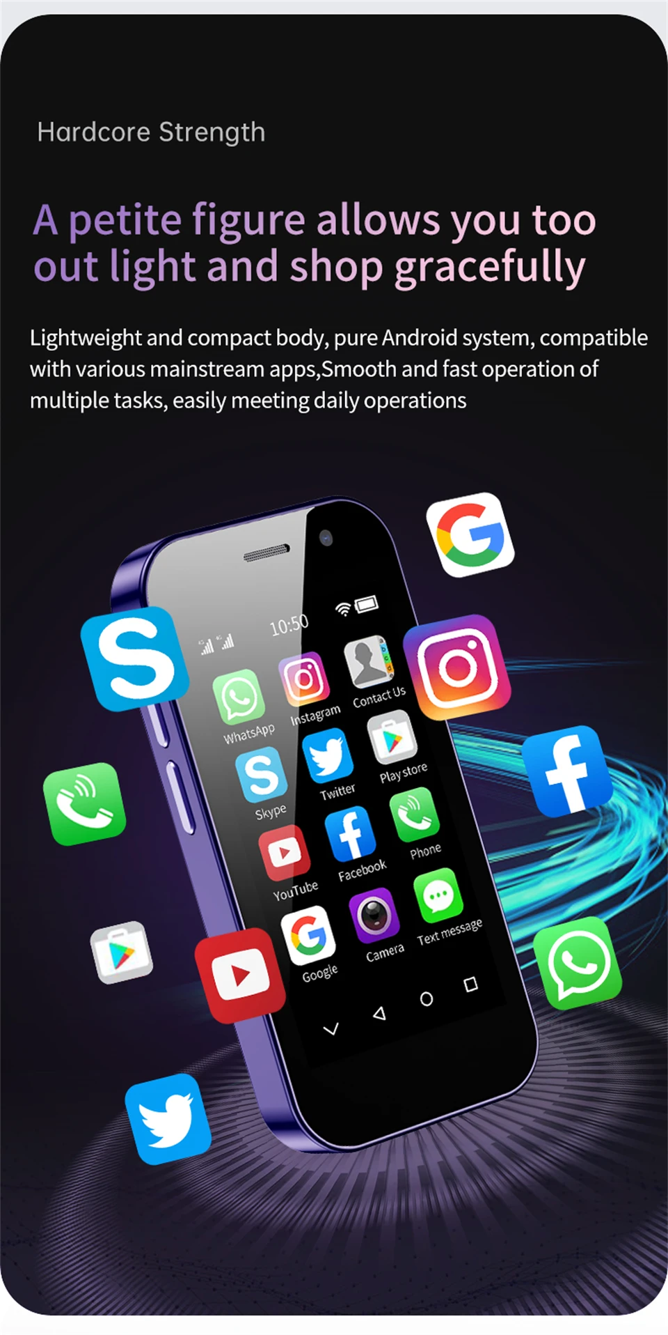 SOYES XS14 Pro 3.0in 4G Mini Smartphone Android 9.0 Dual Sim Face ID Dual Camera WIFI Bluetooth FM Hotspot GPS OTG Mobile Phone