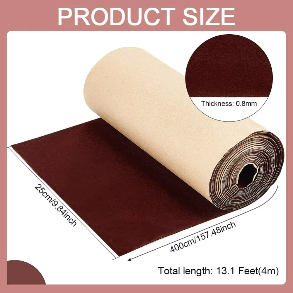 157.5x10 inch Saddle Brown Self Adhesive Velvet Flock Liner Soft Velvet Liner Fabric Sticky Back Sheets