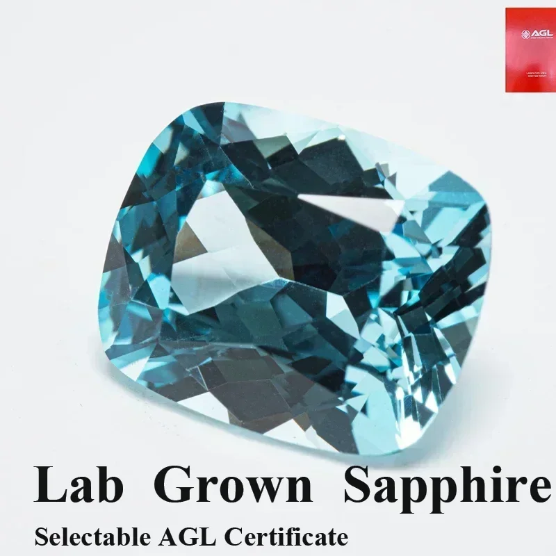 

Выполненный в лаборатории сапфир морской синий цвет прямоугольная форма подушки VVS1 подвески DIY материал для изготовления ювелирных изделий на выбор AGL Ce