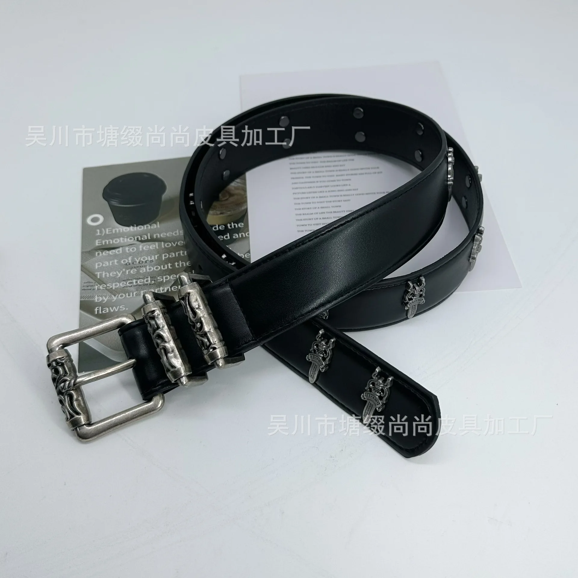 القوطية Y2K النساء الرجال أحزمة القوطي السيدات كاوبوي الهيب هوب الشرير برشام الهيكل العظمي طباعة حزام خصر الجينز زنار