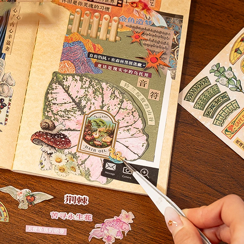 سلسلة فصول رائعة مكونة من 30 قطعة من Mr. Paper - كتاب ملصقات بموضوع عتيق، مجلة إبداعية لديكور القصاصات والإطار بنفسك #4