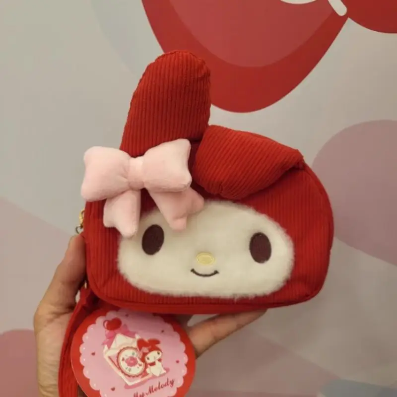 Sanrio oryginalna melodia wisiorek w kształcie lalki torba dekoracyjna brelok Mini portmonetka kosmetyczna torba fotograficzna ozdoby pluszowe zabawki Anime