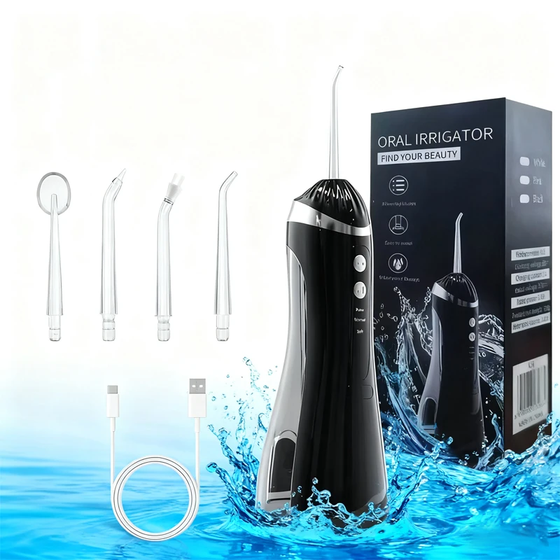 

Electric oral irrigator 3 Cleaning Modes USB Rechargeable Waterproof IP65 Oral Irrigator 4 Nozzles Portable Dental Irrigators