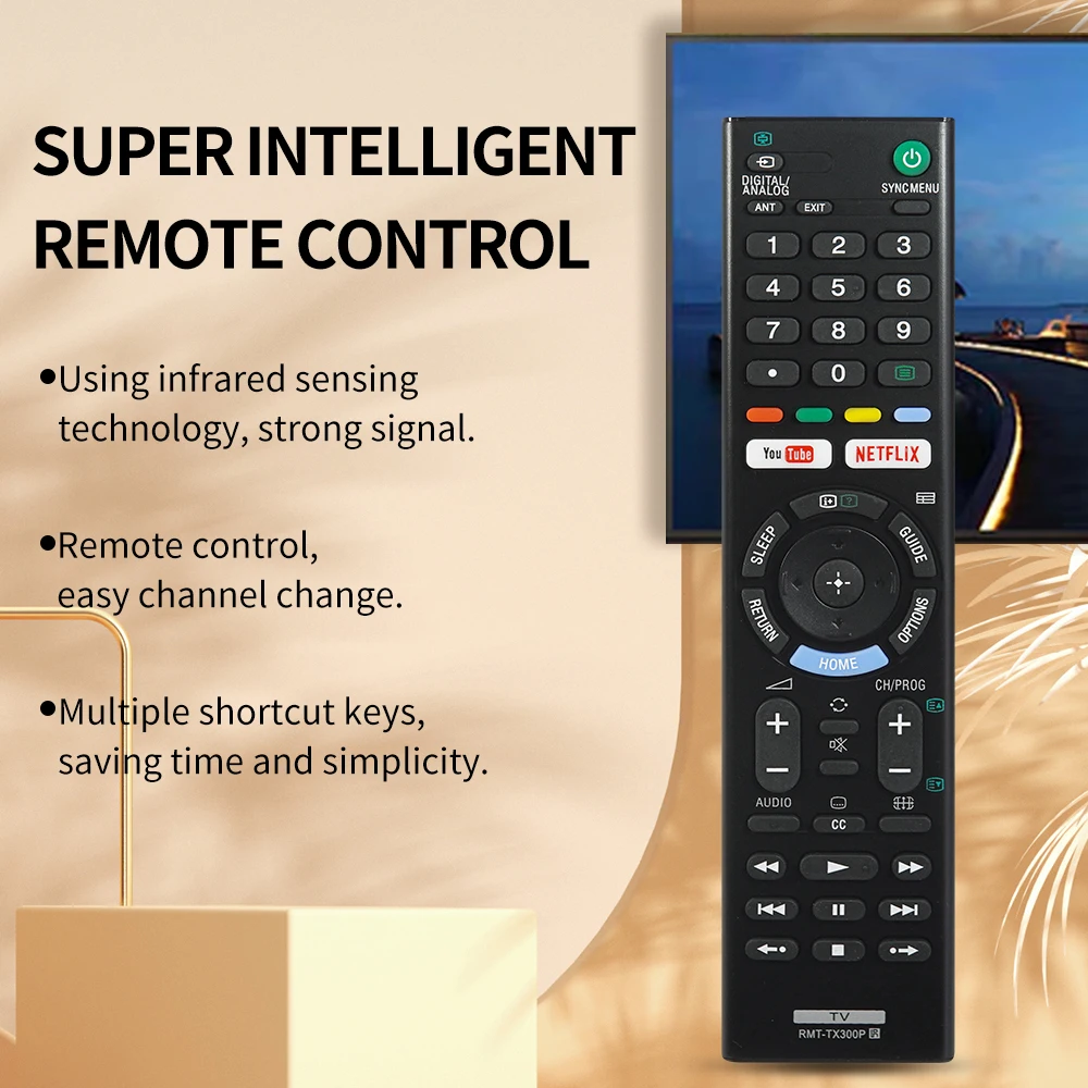 New RMT-TX300P Remote Control Suitable For Sony BRAVIA TV Universal Remote Control With YouTube Netflix Buttons