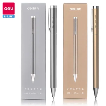 DELI ป้ายโลหะปากกา 0.5 มม.ปากกาเจล Golden Silver สี METALLIC Writing ปากกาเติม Smooth Writing โรงเรียนอุปกรณ์สํานักงาน