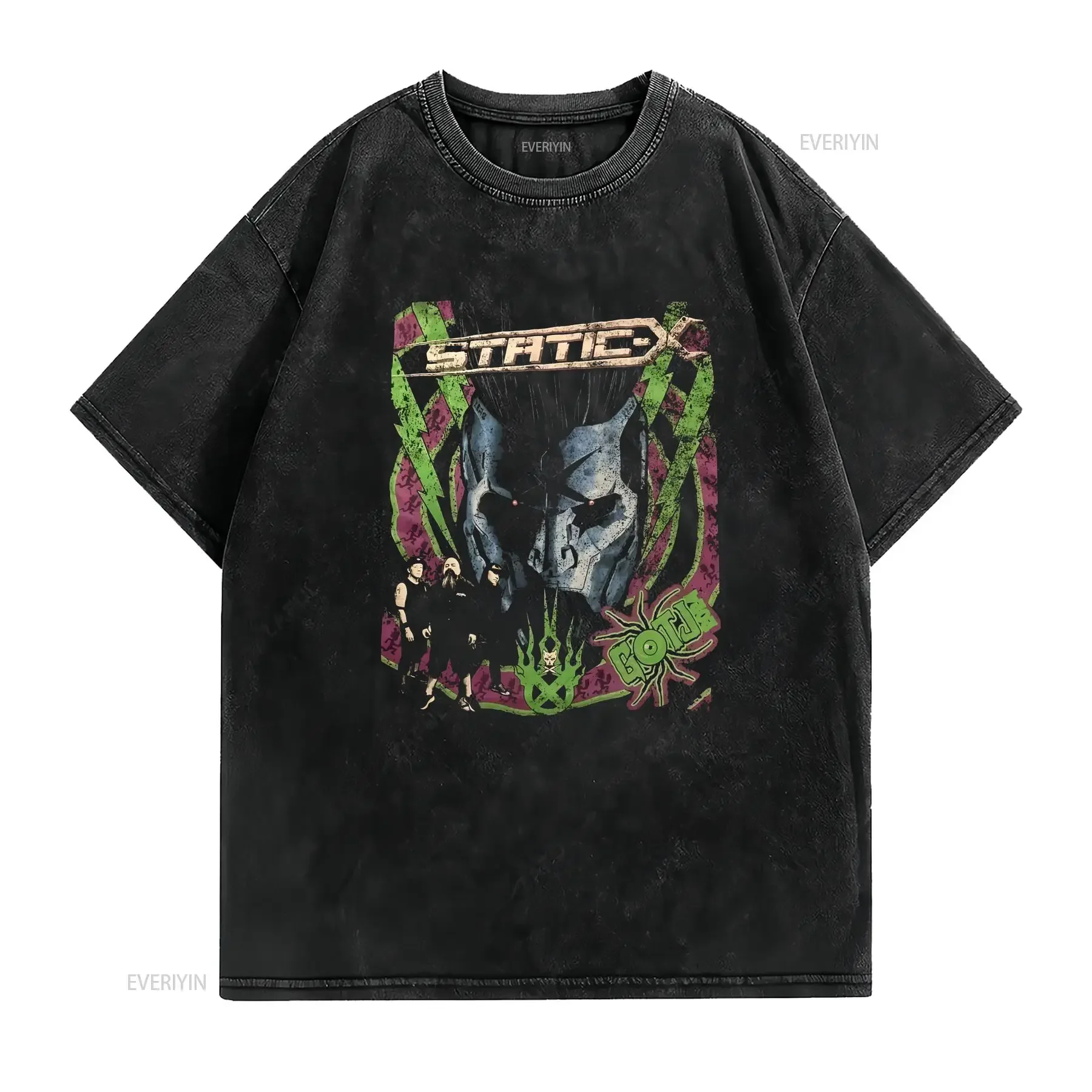 STATIC X cd lgo GOTJ 2024 TOUR Official SHIRT XXL New project regeneration vol vintage Washed Stylish Soft vintage Washed homme