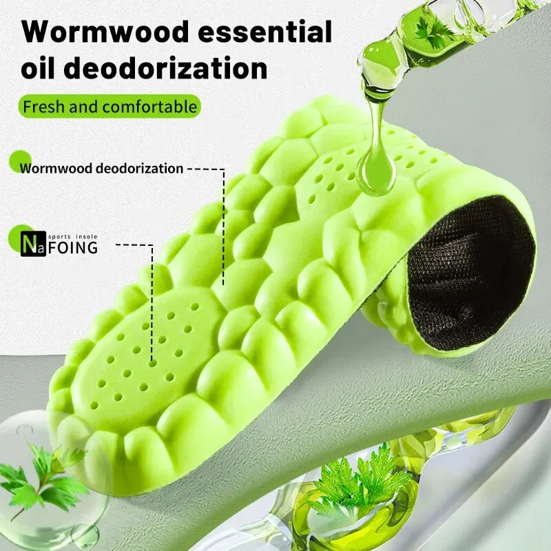 4D กีฬาพื้นรองเท้า Super Soft รองเท้าสําหรับฟุต Shock Absorption ตะกร้ารองเท้า Arch Support Orthopedic Inserts