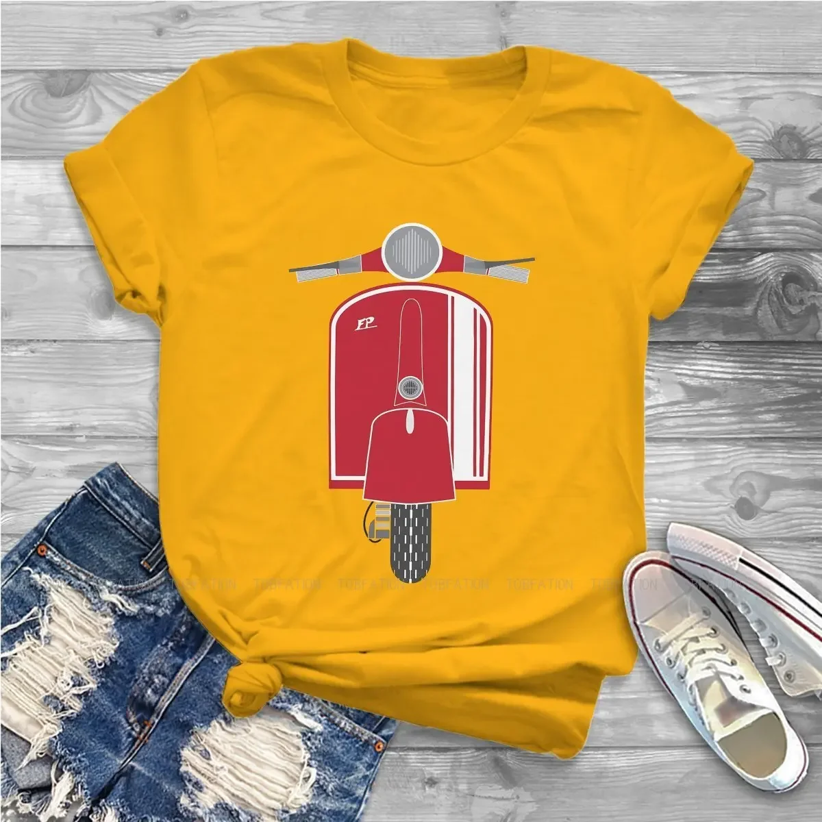 Crewneck T Shir Vespa Popular Transportation Tools T Red Essential Print Tops New Trend Clothing  High Quality Leisure Tees