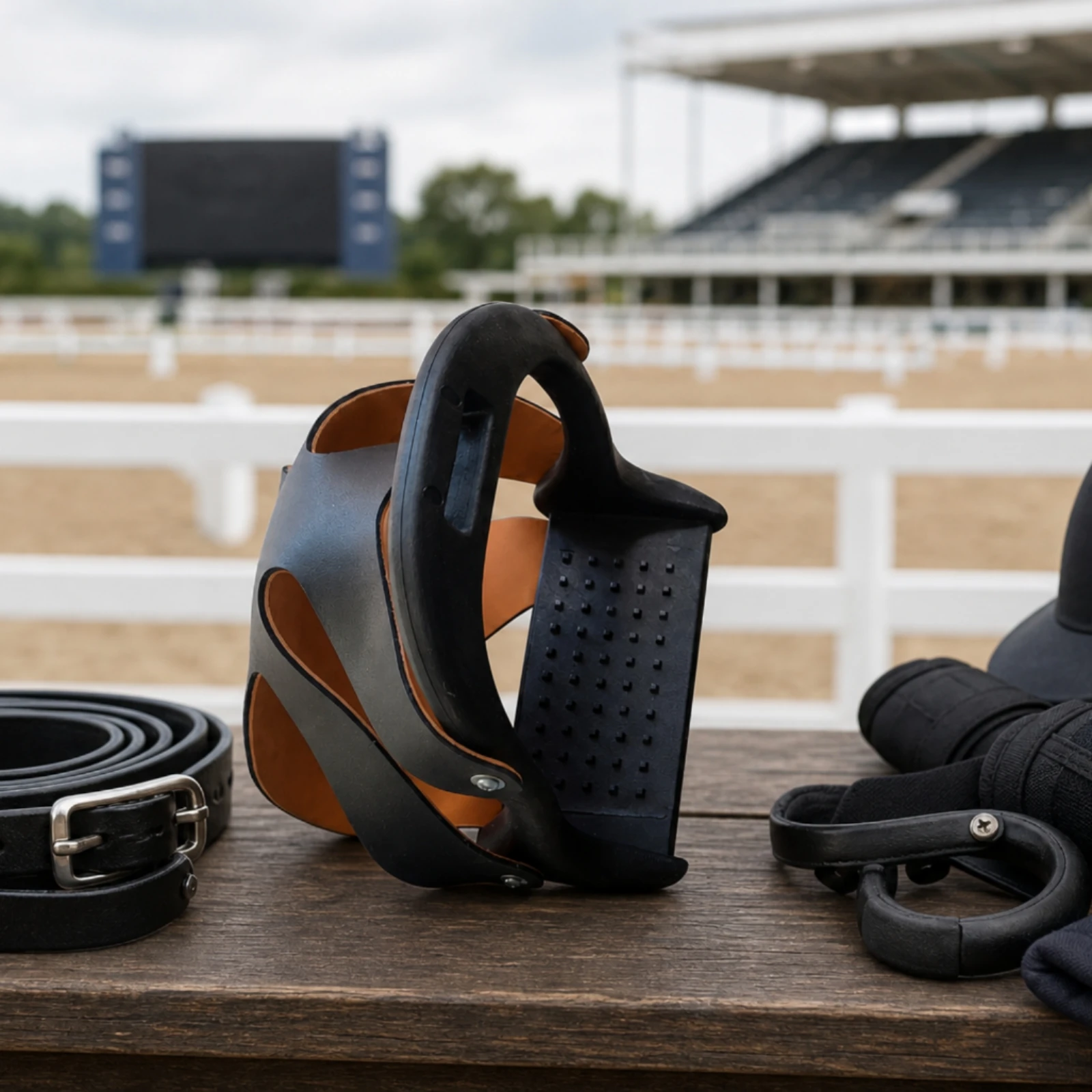 English Stirrup Rigid Stirrup with Non-Slip Platform Tack Textured Safe for Equestrians, Training