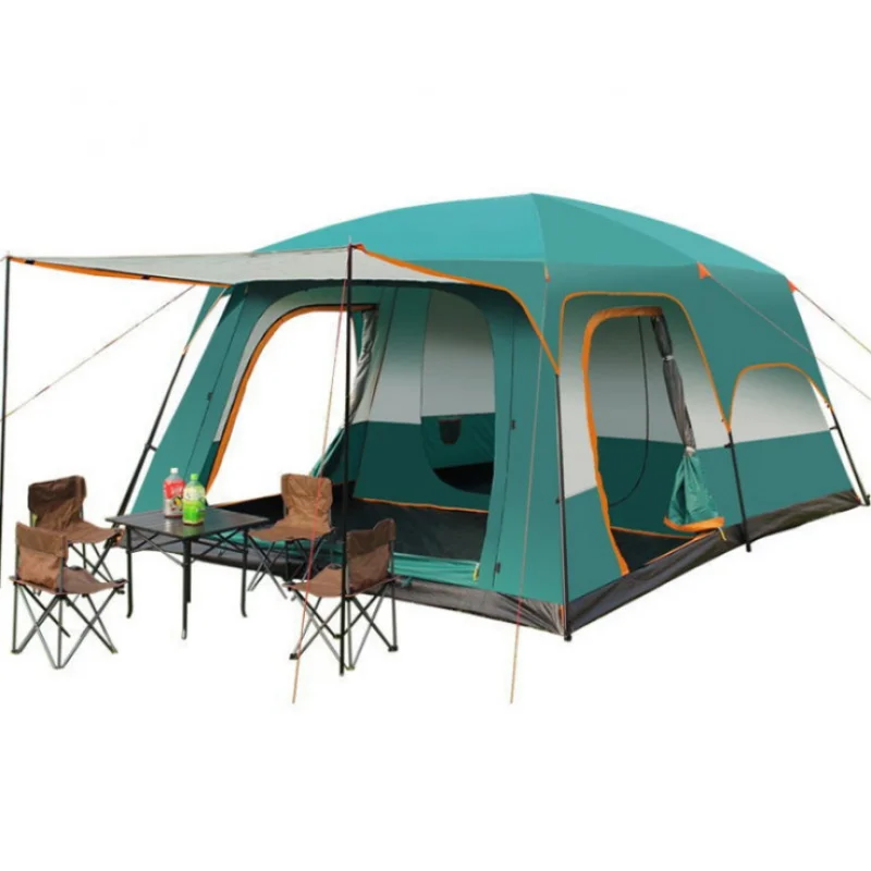 

Family outdoor camping tent for 3-8 people, two rooms and one bed
