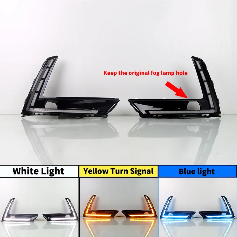 1 Set Car LED Daytime Running Light For Honda CR-V CRV 2023 2024 With Dynamic Turn Signal DRL Daylights Fog Lamp Cover