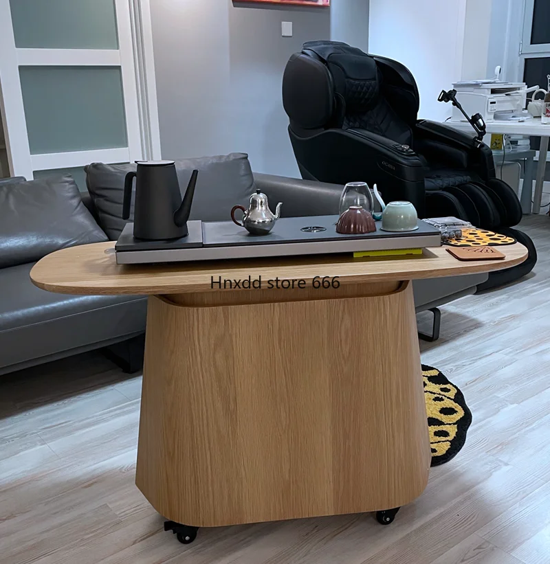 Solid wood small household removable tea table Simple modern tea table