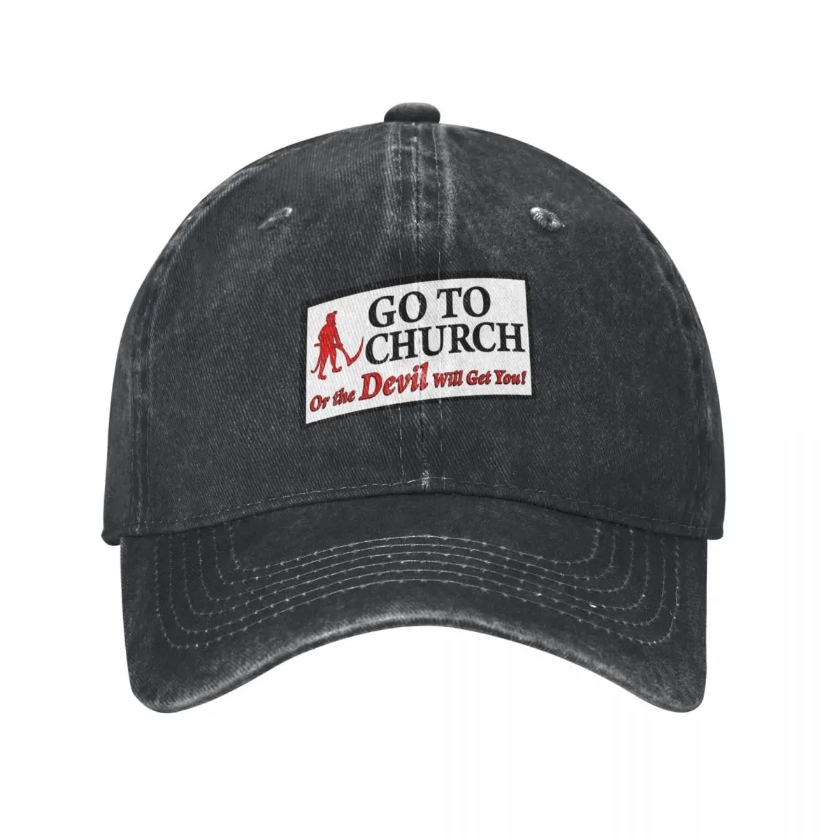 Go To Church Or The Devil Will Get You Baseball Cap Hat Man For The Sun hard hat Hat Man Luxury summer Mens Caps Women's