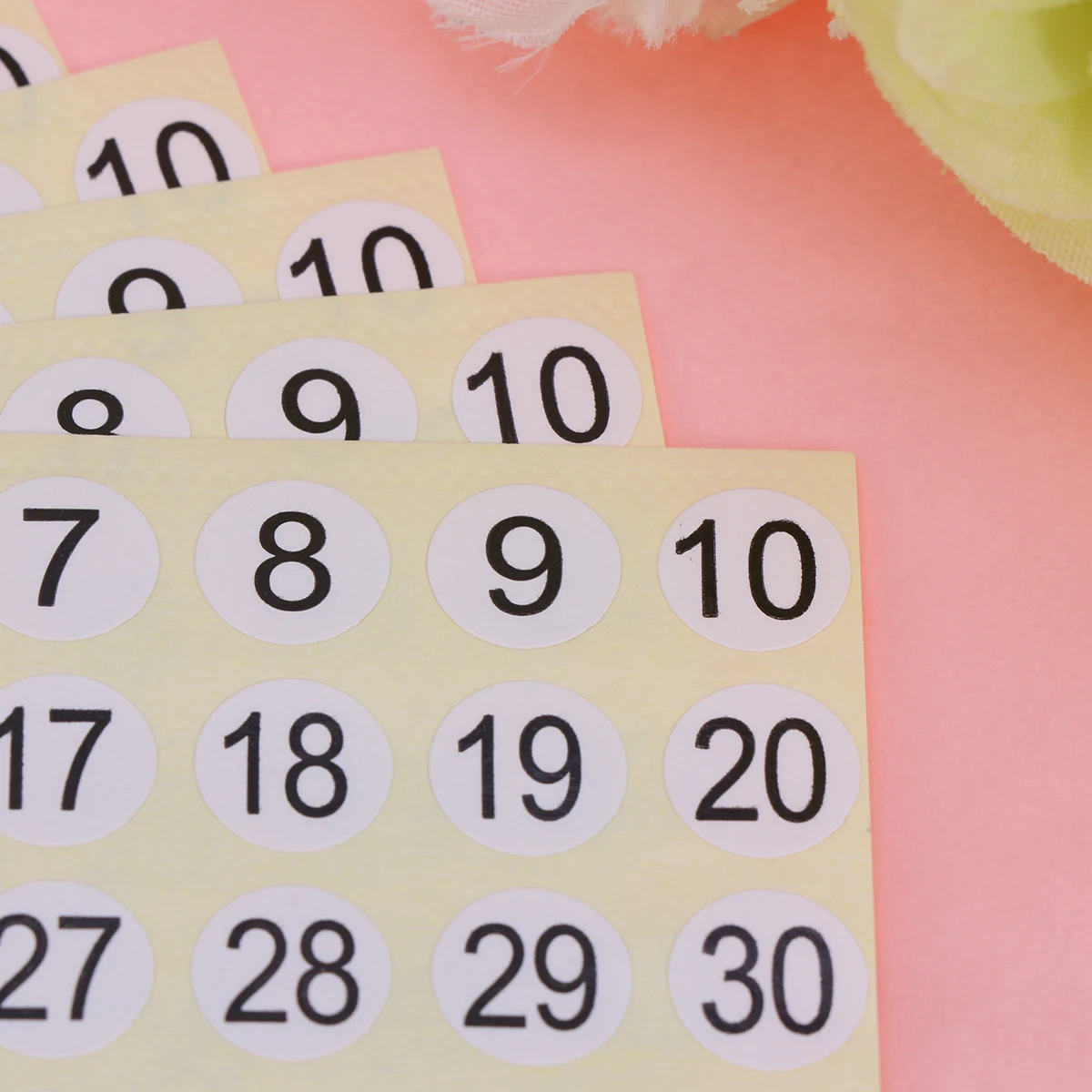 20 Sheets Number Stickers White Paper Black Number Design Easy Peel Digital Label Sticker for Storage Home Office Management