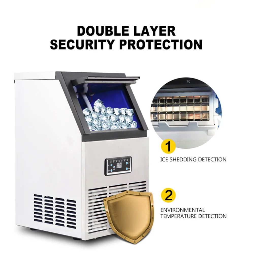Commerical Ice Cube Making Machine Ice Maker Intelligent Automatic Milk Tea Shop Square Ice Maker