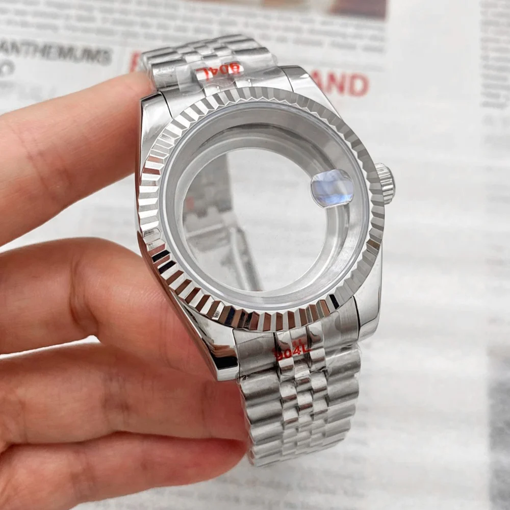 36mm/40mm NH35 Watch Case With 20mm Strap fit For NH35 NH36 NH34 Movement Men Sapphire Crystal Glass Watch Cases Strap Set