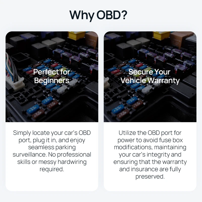 70mai Adjustable Hardwire Kit OBD II Type-C Interface Plug & Play 70mai OBD Kit 24H Parking Surveillance for 70mai Dash Cams