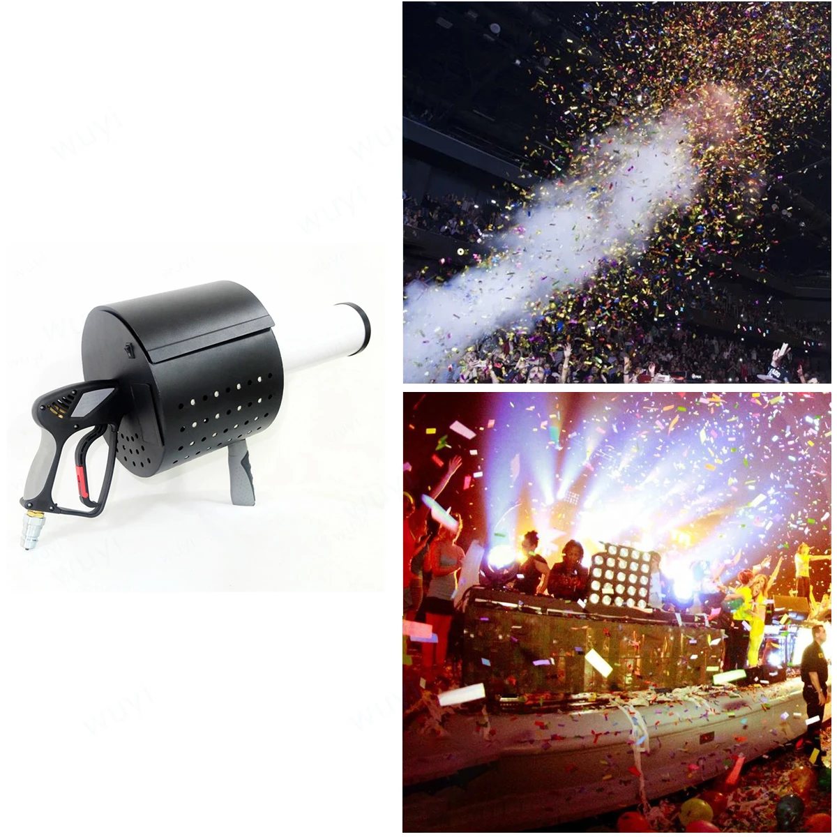 LED CO2 Confetti Gun High Powerful Handheld Launcher Colorful Paper Spray Jet Machine for DJ Club Stage Wedding Party