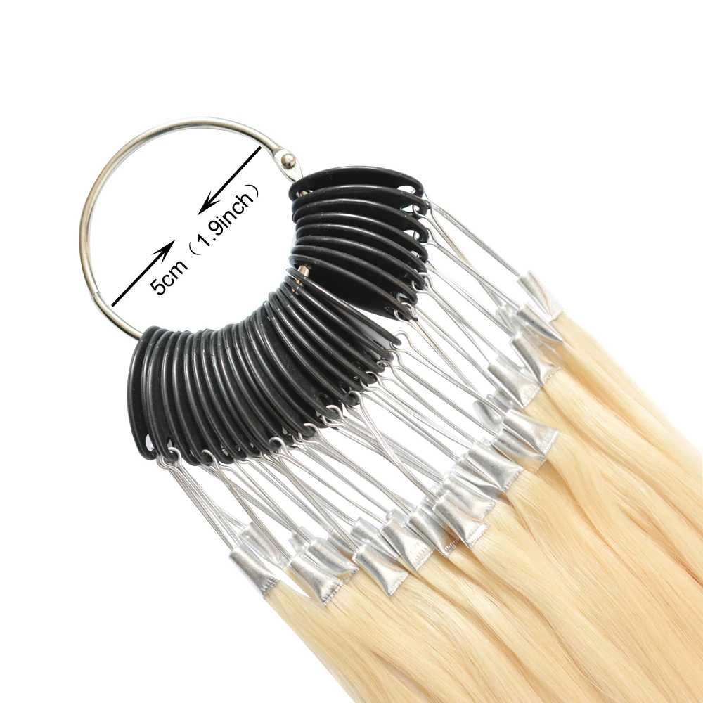 30Pcs/Set Color Ring  for Hair Extensions Swatch Hair Rings for Hair Test 100% Human Hair Salon Hair Dyeing Sample