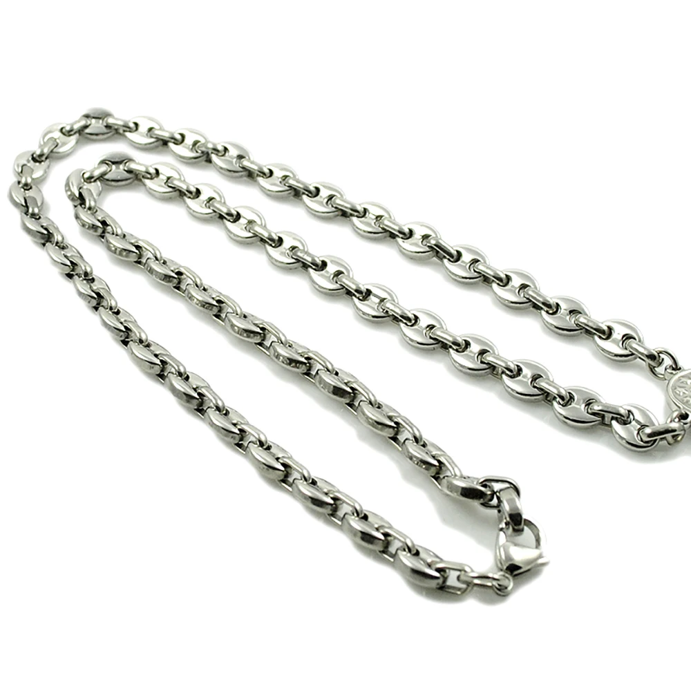 AMUMIU Romantic Rosary Beads Chain Necklace Stainless Steel Cross Pendant Religious Party Lover For Womens Mens HZN095