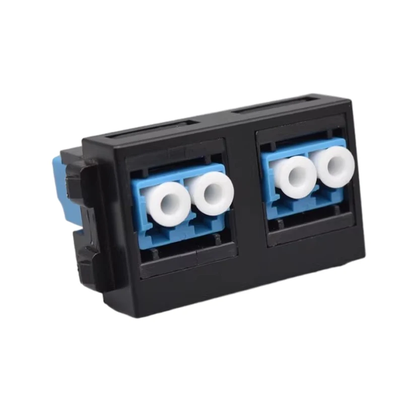 

LC UPC Duplex Coupler Dual LC/APC Optic Fiber Connector In Black Multimode LC-LC Keystone Slot Plug Jacks Adapter For Wall Panel